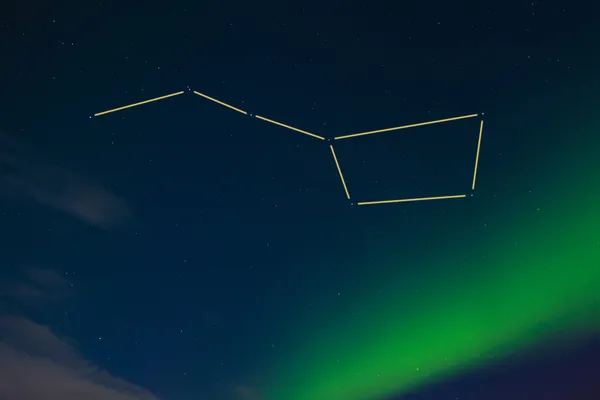 Big Dipper dan tampilan cahaya utara — Stok Foto