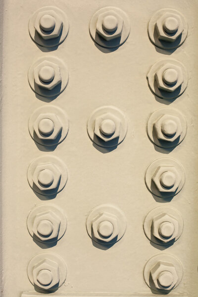 Bolted steel background pattern
