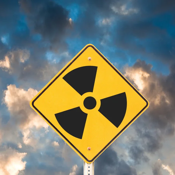 Radioactive road sign — Stock Photo, Image