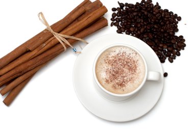Cup of cappuchino on white clipart