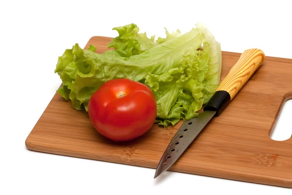 Green salad and tomato — Stock Photo, Image