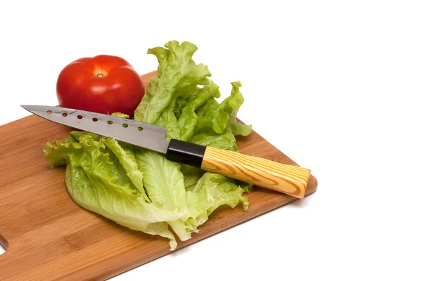 Green salad and tomato — Zdjęcie stockowe