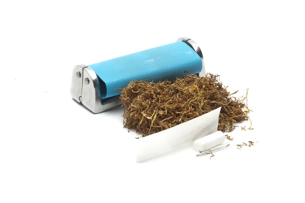 Rolling machine tobacco and filter — Stock Photo, Image