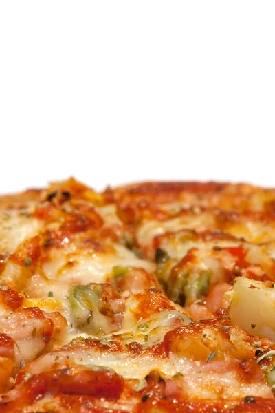 Smakelijke pizza achtergrond — Stockfoto