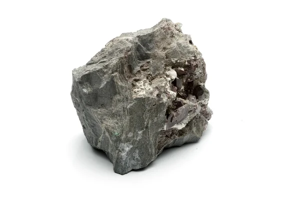 Скеля з кальцитом та аметистом — стокове фото