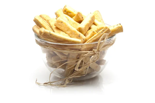 stock image Cheese cookies in glass