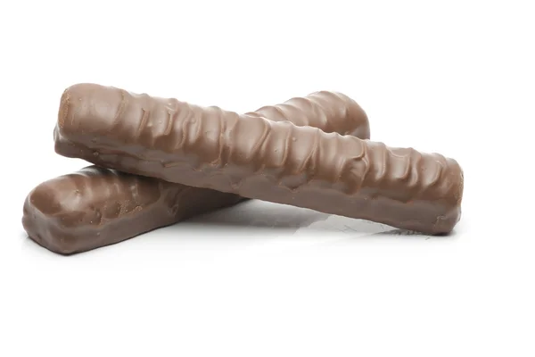 Два батончики шоколаду з карамеллю — стокове фото