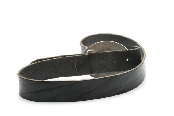 Cinturón de cuero negro con hebilla —  Fotos de Stock