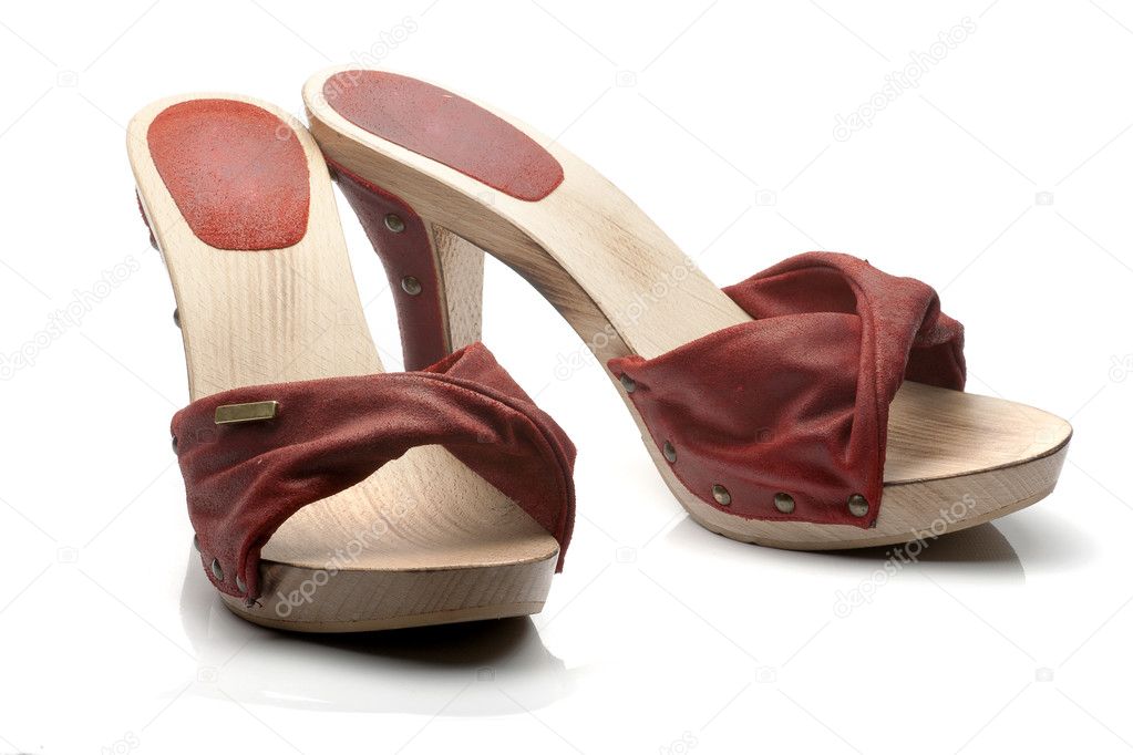 Stylish woman's opened shoe