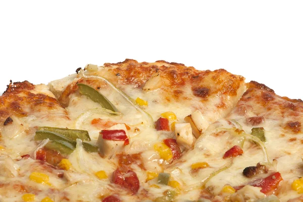 Kryddig pizza med grilla kyckling — Stockfoto