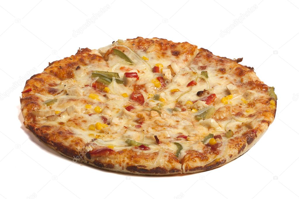 Spicy pizza with barbecue chicken