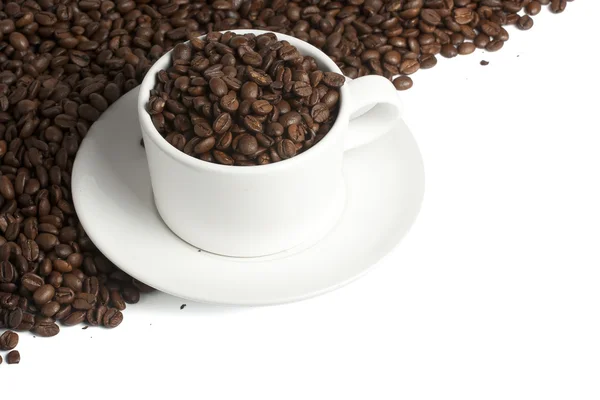 Κούπα άσπρο καφέ σε κόκκους — Φωτογραφία Αρχείου