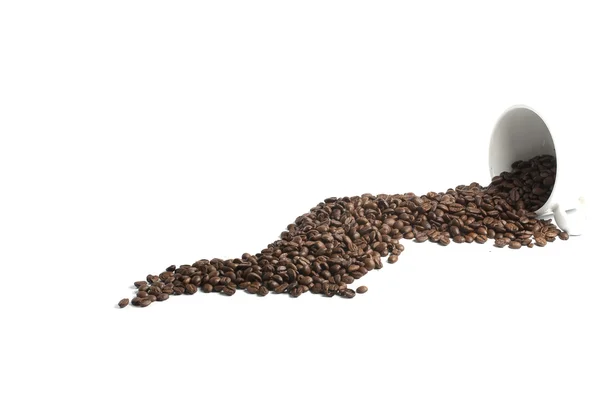 Taza de café blanco en granos —  Fotos de Stock