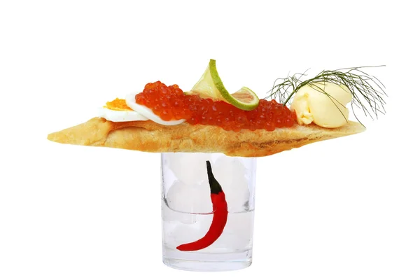 stock image Gormet caviar snack