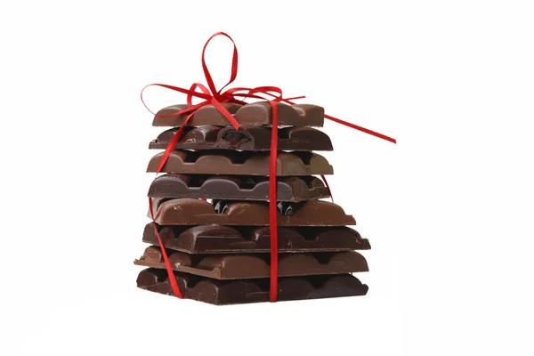 Chocolate stack present — Stock Photo, Image