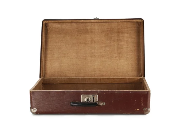 Eski kahverengi bavul seyahat için — Stok fotoğraf
