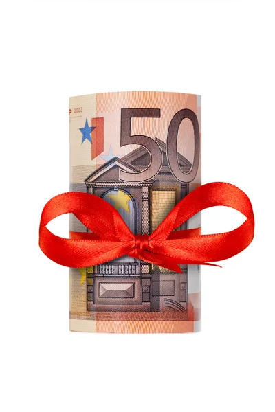 Arrotolato cinquanta euro — Foto Stock