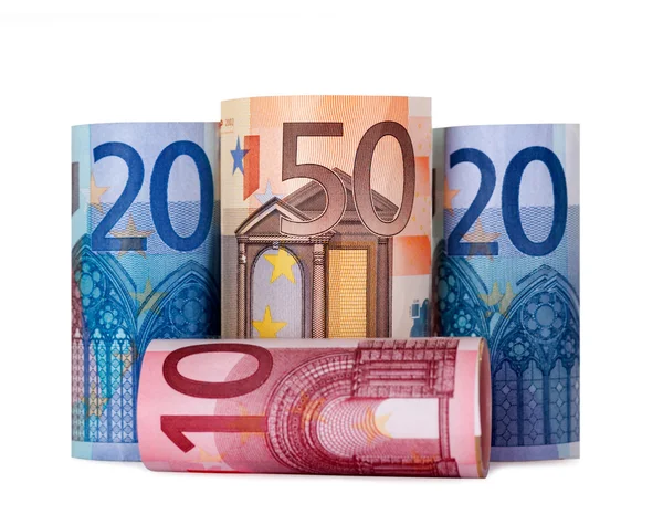 Enrollado cien euros — Foto de Stock