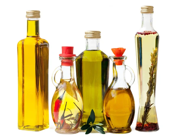 Deli oliv oel v lahvích — Stock fotografie