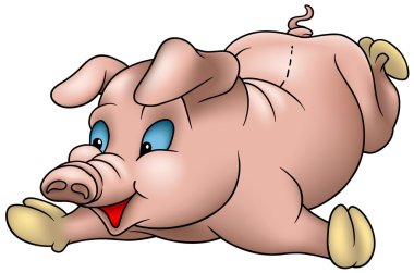 Laying Piglet clipart