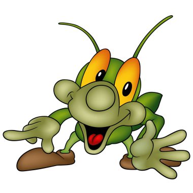 Happy Green Bug clipart