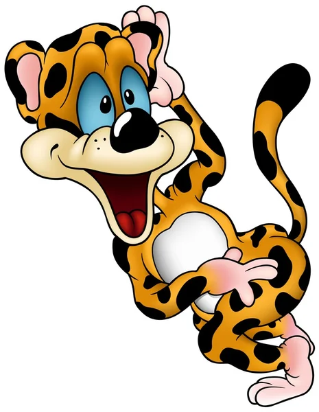 Leopardo sonriente — Vector de stock
