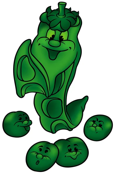 绿色豌豆及豆类 — 图库矢量图片