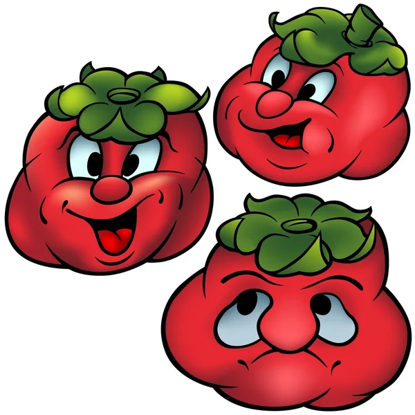 Tre pomodori — Vettoriale Stock