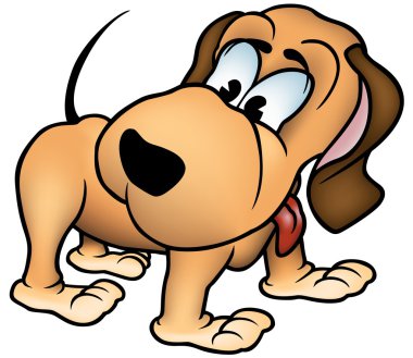 Dog Turning Head Back clipart