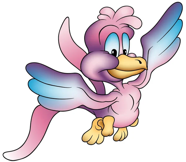 ピンクの飛んでいる鳥 — ストックベクタ