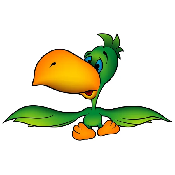 Groene papegaai — Stockvector