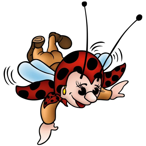 Flying Ladybug — Stock Vector