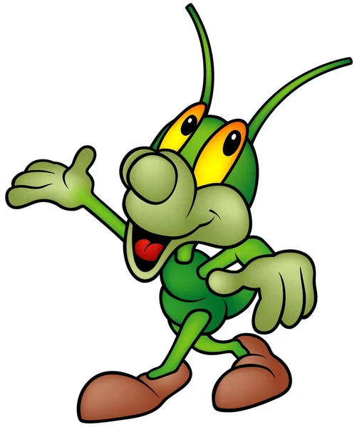 Glückliche grüne Käfer-Spaziergängerin — Stockvektor