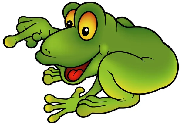 緑のカエルを座っています。 — ストックベクタ