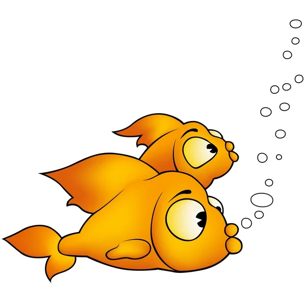 Deux poissons dorés — Image vectorielle