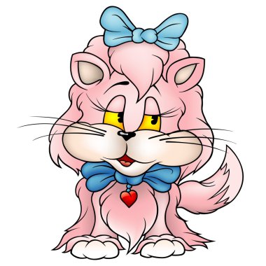 Pink kitten clipart