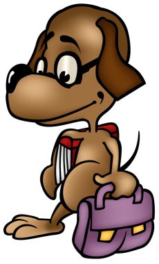 Dog in School clipart