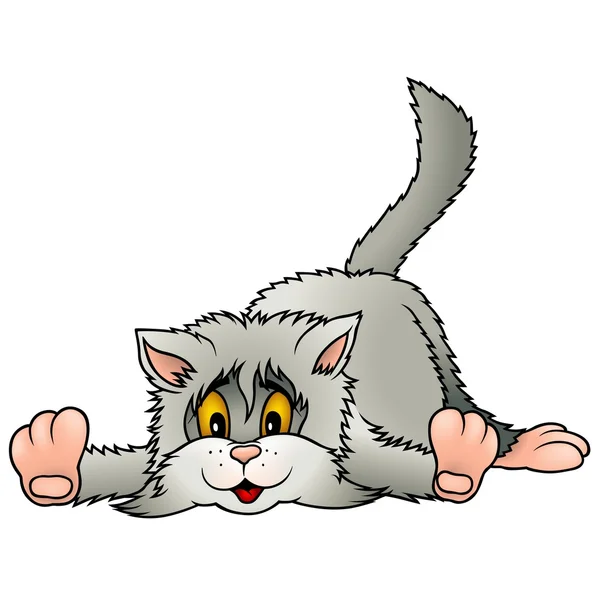 灰色の子猫を敷設 — ストックベクタ