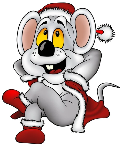 Rato como Papai Noel —  Vetores de Stock