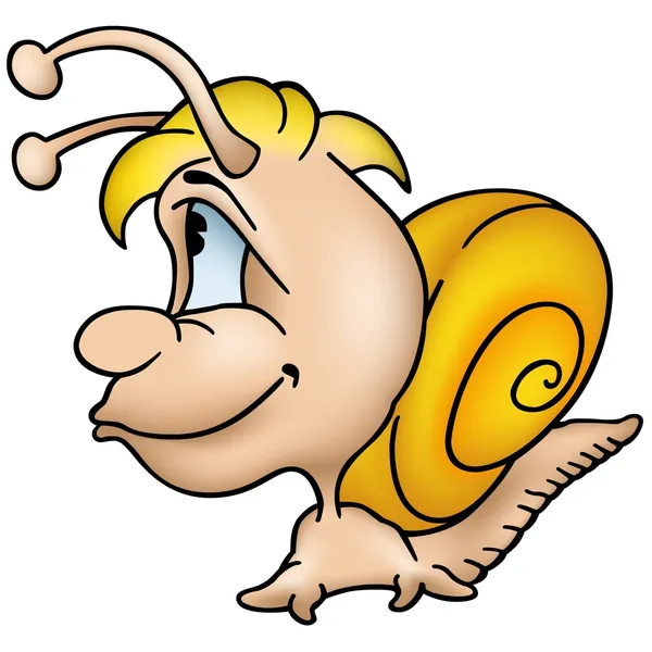 Escargot et coquille jaune — Image vectorielle