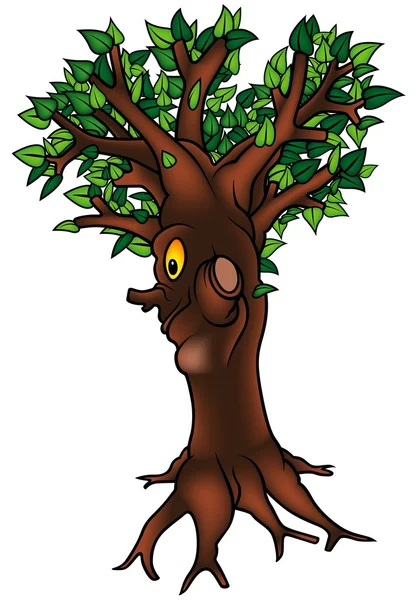 Vue latérale de l'arbre vert — Image vectorielle