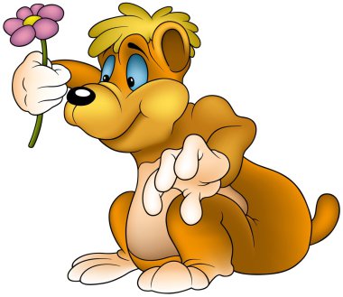 Bear with Flower clipart