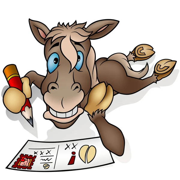 Cavalo e cartão postal — Vetor de Stock