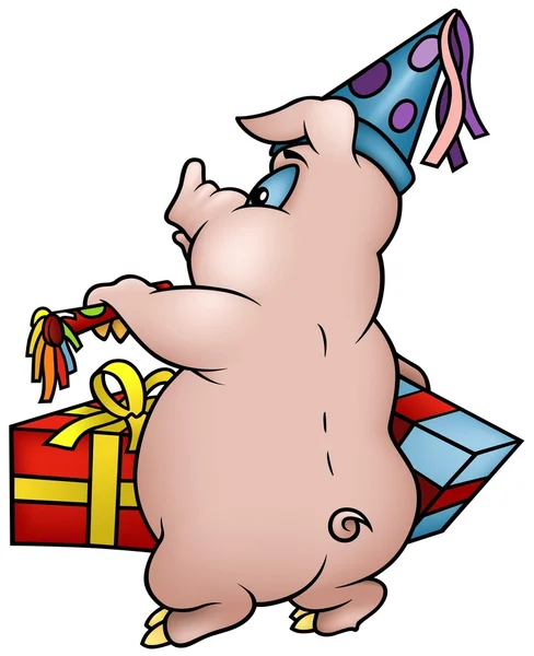 Piglet and Gifts — Stock Vector