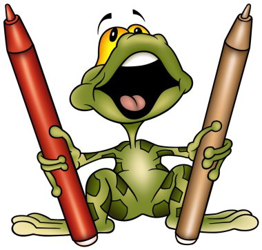 Frog Painter clipart