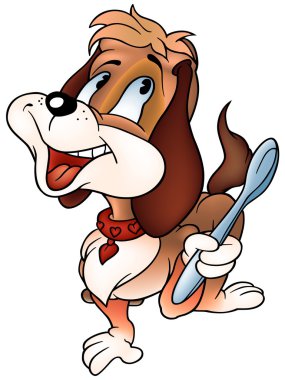 Dog with Spoon clipart