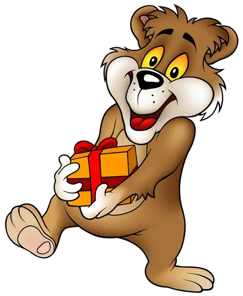 Γλυκό αρκούδα και δώρο — Διανυσματικό Αρχείο