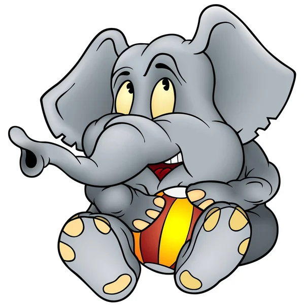 Slon a míček — Stockový vektor