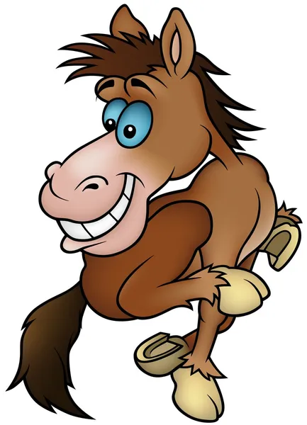 Cavallo in corsa marrone — Vettoriale Stock