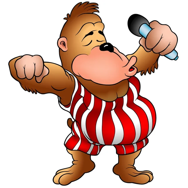 Gorilla with Microphone — Stock Vector